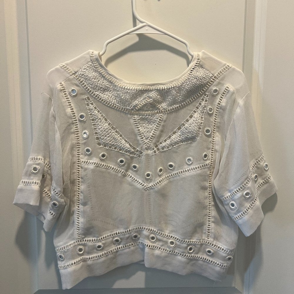White See-Through Cropped Top
